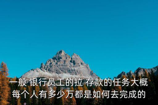一般 銀行員工的拉 存款的任務(wù)大概每個(gè)人有多少萬都是如何去完成的