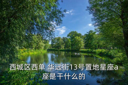 西城區(qū)西單 華遠(yuǎn)街13號置地星座a座是干什么的