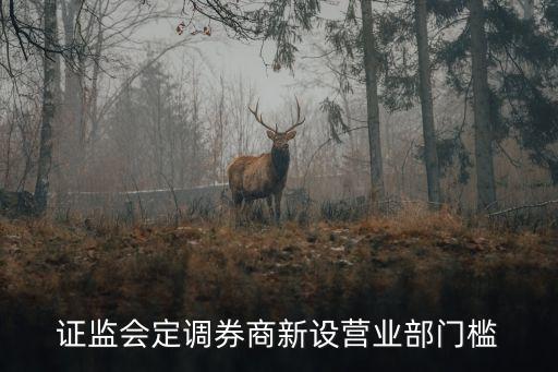 證監(jiān)會(huì)定調(diào)券商新設(shè)營(yíng)業(yè)部門檻