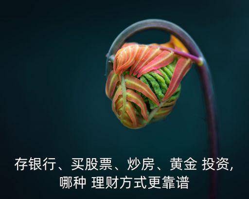 存銀行、買(mǎi)股票、炒房、黃金 投資,哪種 理財(cái)方式更靠譜