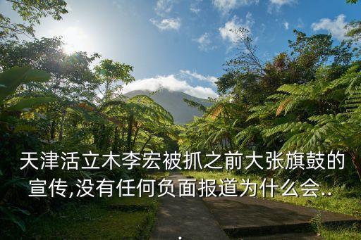  天津活立木李宏被抓之前大張旗鼓的宣傳,沒有任何負(fù)面報道為什么會...