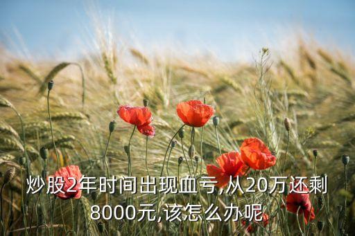 炒股2年時間出現血虧,從20萬還剩8000元,該怎么辦呢