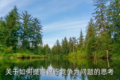 關于如何提高銀行競爭力問題的思考