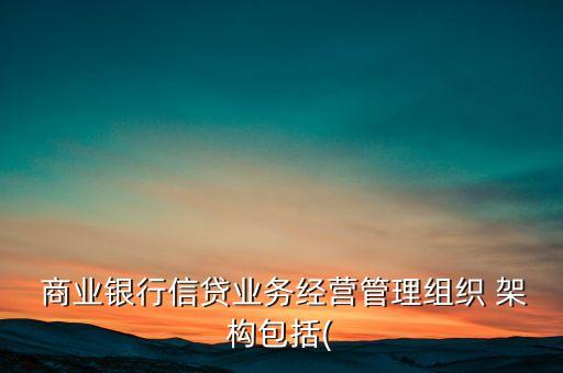  商業(yè)銀行信貸業(yè)務經營管理組織 架構包括(