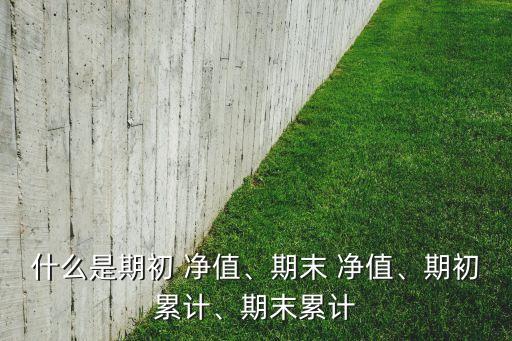什么是期初 凈值、期末 凈值、期初累計、期末累計