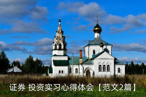 證券 投資實習(xí)心得體會【范文2篇】