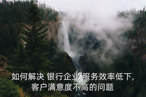 如何解決 銀行企業(yè) 服務(wù)效率低下,客戶(hù)滿(mǎn)意度不高的問(wèn)題