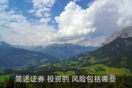 簡述證券 投資的 風險包括哪些