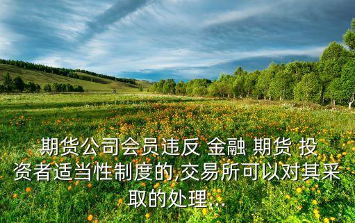  期貨公司會員違反 金融 期貨 投資者適當(dāng)性制度的,交易所可以對其采取的處理...