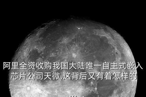 阿里全資收購我國大陸唯一自主式嵌入 芯片公司天微,這背后又有著怎樣的...