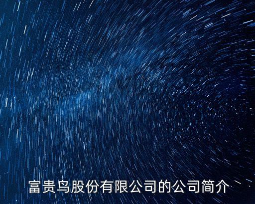  富貴鳥股份有限公司的公司簡(jiǎn)介