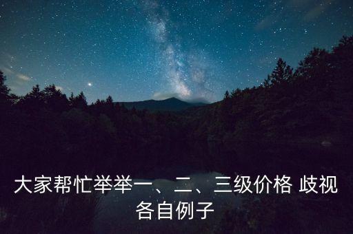 大家?guī)兔εe舉一、二、三級價格 歧視各自例子