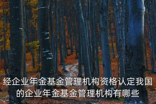 經(jīng)企業(yè)年金基金管理機構資格認定我國的企業(yè)年金基金管理機構有哪些