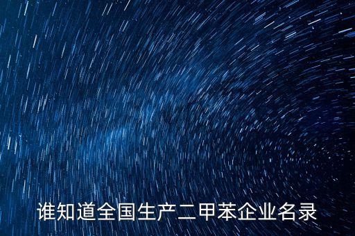 誰知道全國(guó)生產(chǎn)二甲苯企業(yè)名錄