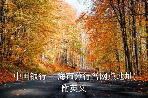  中國銀行 上海市分行各網點地址(附英文