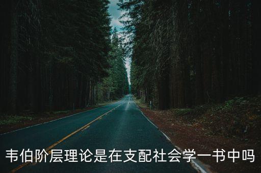 韋伯階層理論是在支配社會(huì)學(xué)一書(shū)中嗎