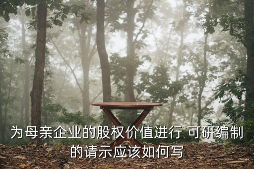 為母親企業(yè)的股權價值進行 可研編制的請示應該如何寫