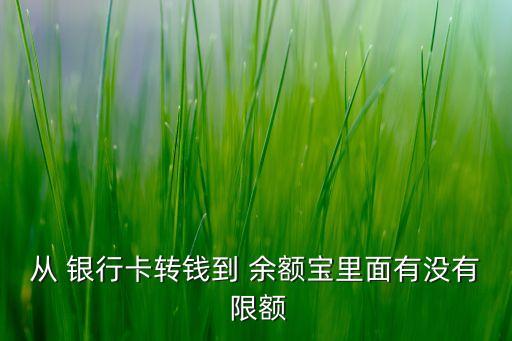從 銀行卡轉錢到 余額寶里面有沒有 限額