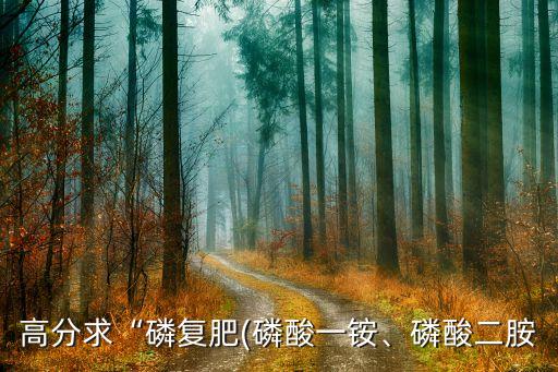 高分求“磷復(fù)肥(磷酸一銨、磷酸二胺