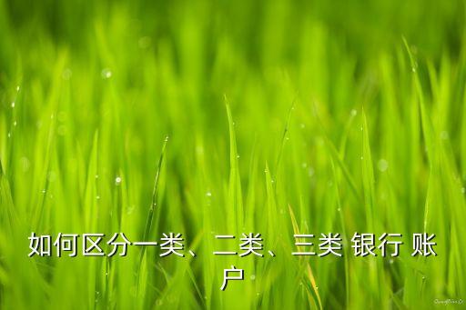 如何區(qū)分一類、二類、三類 銀行 賬戶
