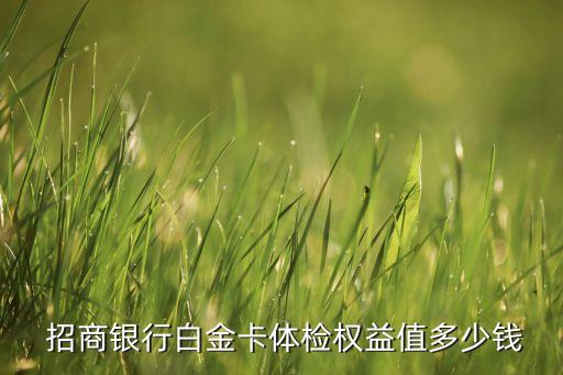  招商銀行白金卡體檢權益值多少錢