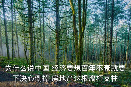 為什么說中國 經(jīng)濟(jì)要想百年不衰就要下決心倒掉 房地產(chǎn)這根腐朽支柱