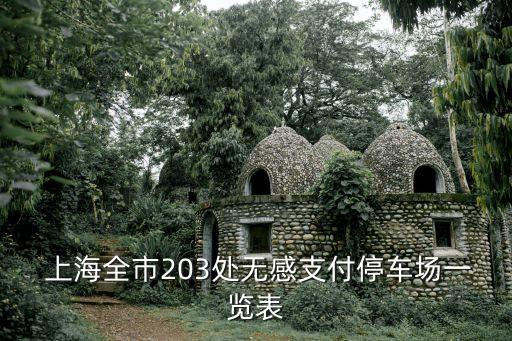  上海全市203處無(wú)感支付停車場(chǎng)一覽表