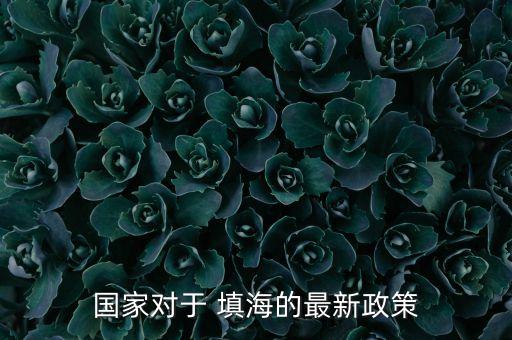 國家對(duì)于 填海的最新政策