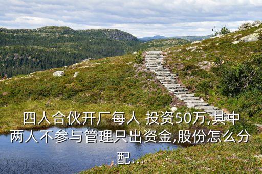 四人合伙開(kāi)廠每人 投資50萬(wàn),其中兩人不參與管理只出資金,股份怎么分配...