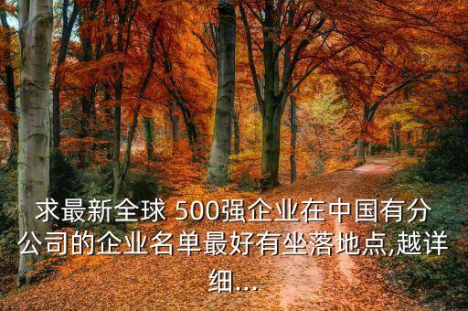 求最新全球 500強企業(yè)在中國有分公司的企業(yè)名單最好有坐落地點,越詳細...