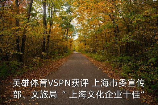 英雄體育VSPN獲評 上海市委宣傳部、文旅局“ 上海文化企業(yè)十佳”