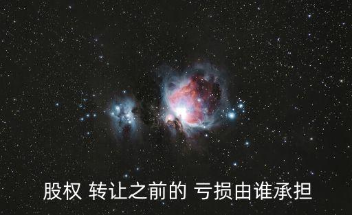  股權 轉讓之前的 虧損由誰承擔