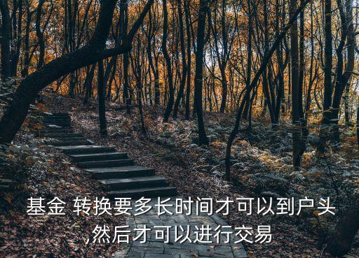  基金 轉(zhuǎn)換要多長時(shí)間才可以到戶頭,然后才可以進(jìn)行交易