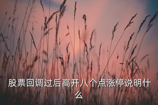 股票回調(diào)過后高開八個點(diǎn)漲停說明什么