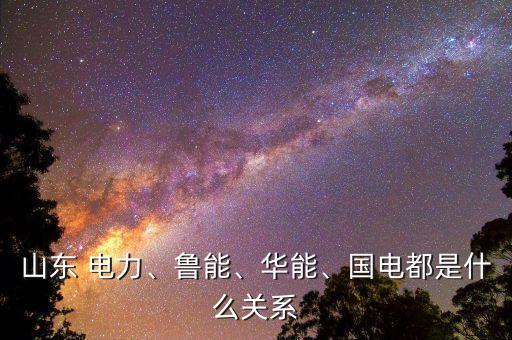 山東 電力、魯能、華能、國電都是什么關(guān)系