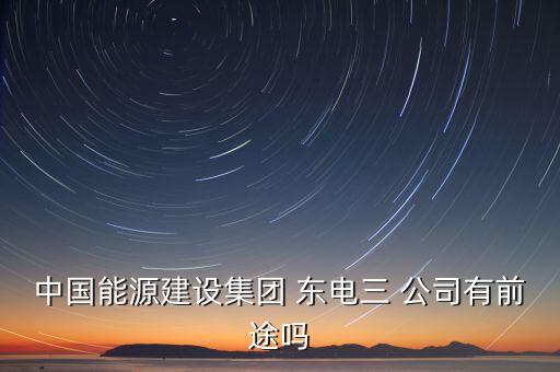 中國能源建設(shè)集團(tuán) 東電三 公司有前途嗎
