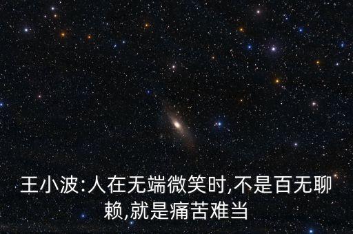 王小波:人在無端微笑時,不是百無聊賴,就是痛苦難當