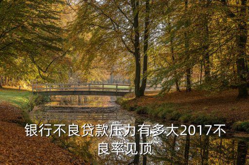  銀行不良貸款壓力有多大2017不良率見(jiàn)頂