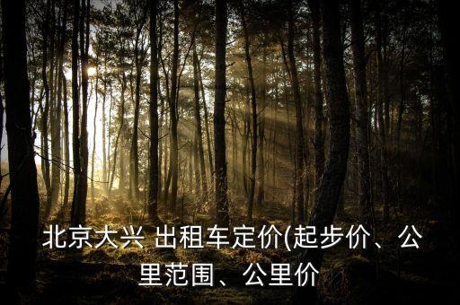  北京大興 出租車(chē)定價(jià)(起步價(jià)、公里范圍、公里價(jià)