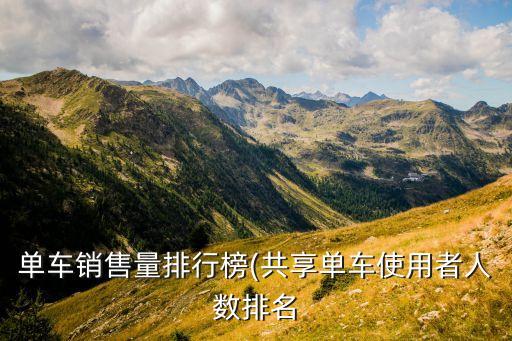 單車銷售量排行榜(共享單車使用者人數排名