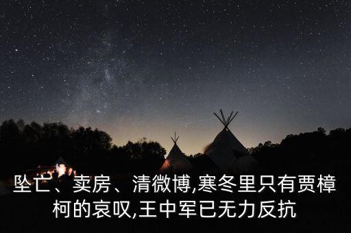 墜亡、賣(mài)房、清微博,寒冬里只有賈樟柯的哀嘆,王中軍已無(wú)力反抗