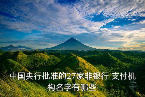 中國央行批準(zhǔn)的27家非銀行 支付機構(gòu)名字有哪些