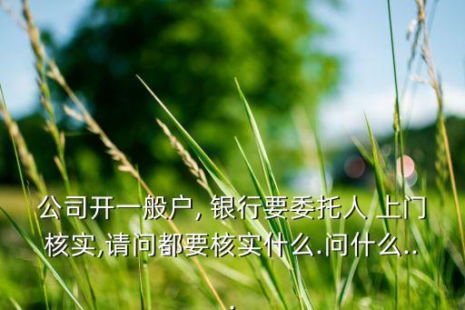 公司開一般戶, 銀行要委托人 上門核實(shí),請(qǐng)問都要核實(shí)什么.問什么...