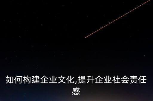 如何構(gòu)建企業(yè)文化,提升企業(yè)社會責(zé)任感