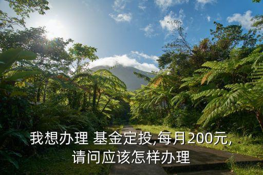 我想辦理 基金定投,每月200元,請問應該怎樣辦理