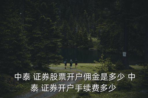  中泰 證券股票開戶傭金是多少 中泰 證券開戶手續(xù)費(fèi)多少