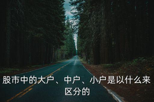 股市中的大戶、中戶、小戶是以什么來區(qū)分的
