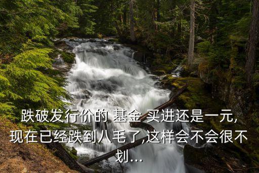 跌破發(fā)行價的 基金 買進還是一元,現(xiàn)在已經跌到八毛了,這樣會不會很不劃...