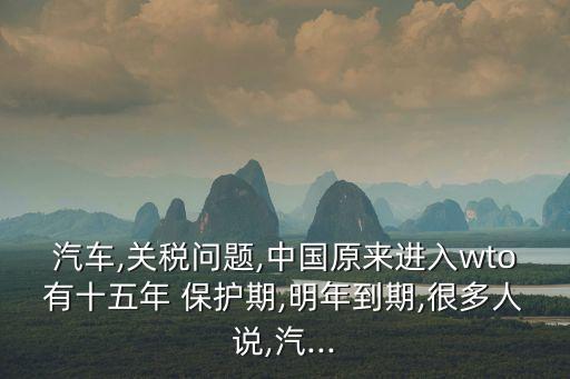 汽車,關(guān)稅問題,中國(guó)原來(lái)進(jìn)入wto有十五年 保護(hù)期,明年到期,很多人說,汽...