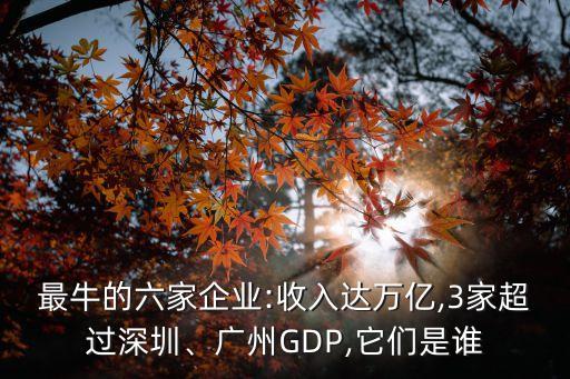 最牛的六家企業(yè):收入達萬億,3家超過深圳、廣州GDP,它們是誰